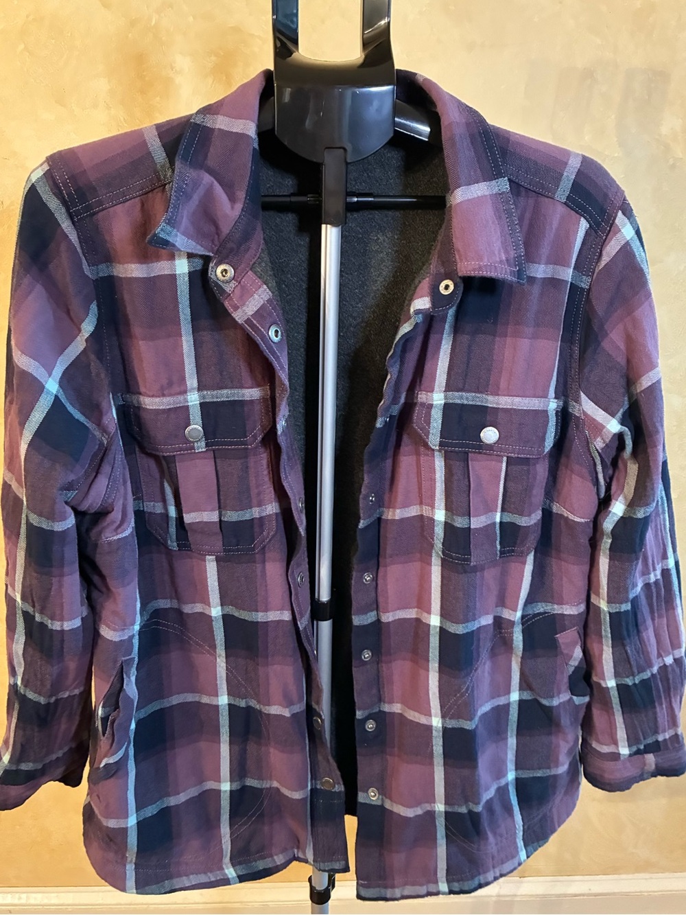 Purple Plaid Duluth Insulated Flannel Shirt Jacket Shacket